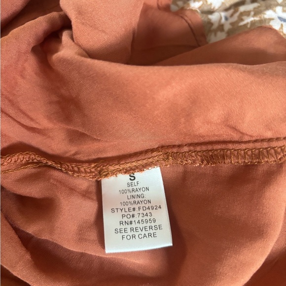 VICI COLLECTION BROWN & PINK FLORAL BOHO RUFFLE WESTERN PRARIE DRESS SZ S-M - Picture 9 of 10